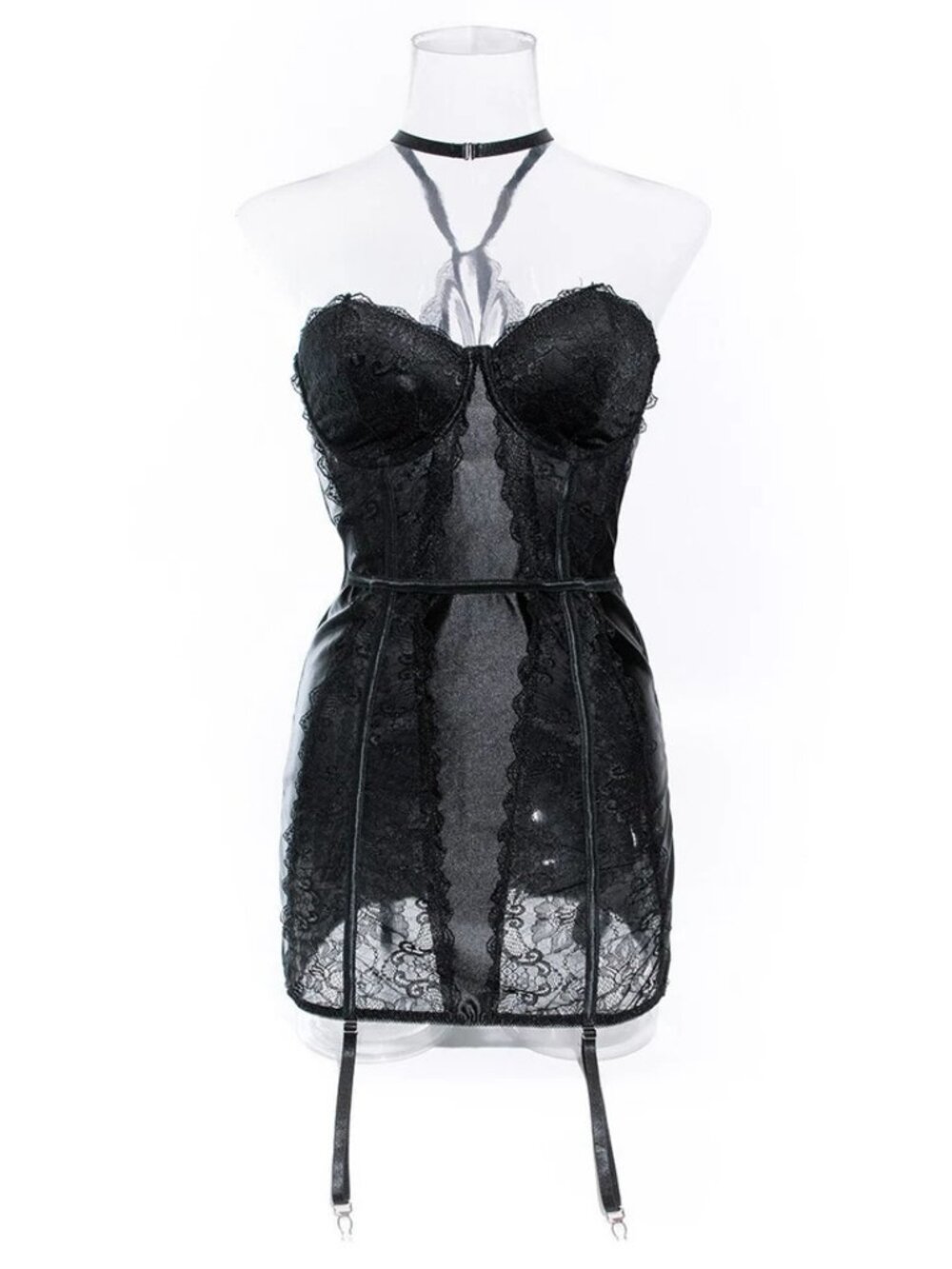 Sexy Backless Lingerie Floral Lace Sleepwear Nightdress See-Thru Babydoll Set - Picture 9 of 13
